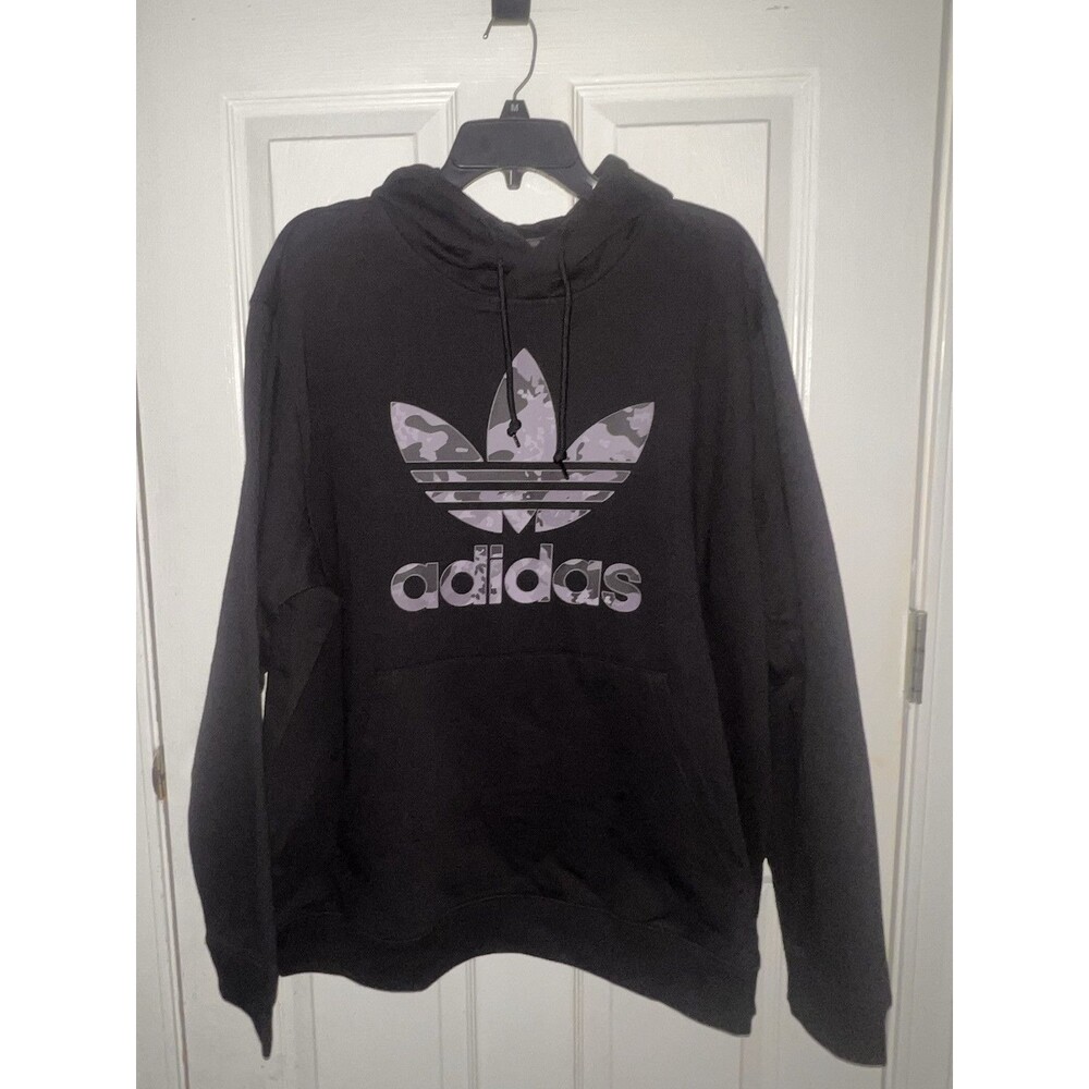 ADIDAS MEN XL HOODIE $70 Retail SUPER SOFT NWT BLACK/CAMO NWT